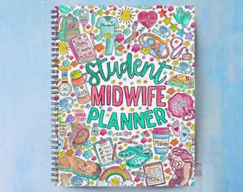 Student Midwife Planner Undated A5 Notebook and Diary | Placement & Assessment Trackers, Academic Planner, Reflections and Colouring Pages