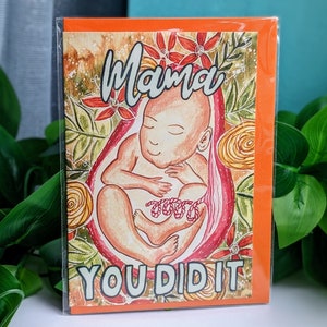 Geboortegefeliciteerd | Moederdag | Nieuwe babykaart | Doulakaarten | Nieuwe moederkaart | Mama jij deed het | Thuisbevalling mama