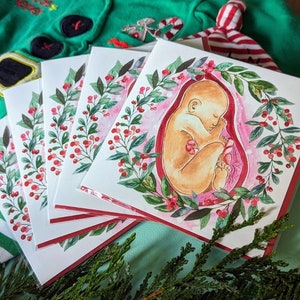 Paquete de tarjetas navideñas para bebés / Primera Navidad de tu bebé / Tarjeta de embarazo / Regalos para clases prenatales / Tarjeta para cliente de doula