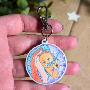 Dije de bebé de la UCIN para cordón o bolso / Enfermera neonatal / Trabajador de apoyo de la UCIN / Llavero de regalo para mamá de la UCIN