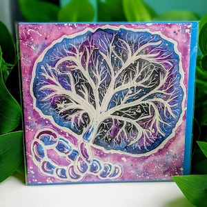Cartes de voeux de grossesse d'art cosmique placenta | Naissance spirituelle | Doulas | sage-femme étudiante | Maternité | Naissance artistique |