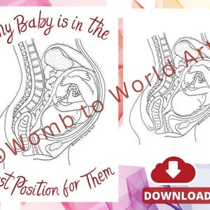 Posición ideal del bebé en el útero Afirmación LOA Descarga / Educación prenatal / Herramienta de doula / Partera / Hipnoparto