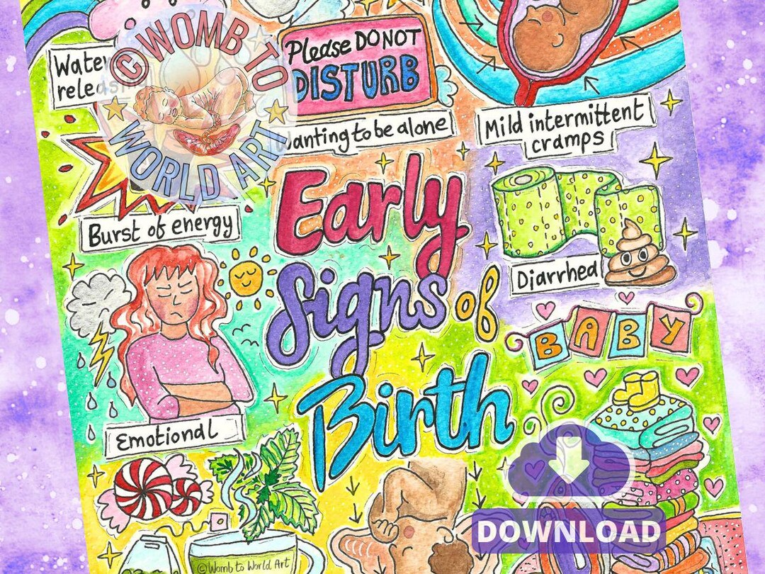 Early Signs of Labour PDF Poster Print: Doula Handouts for Antenatal ...