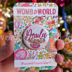 Doula Badge: Metal Button, Birthkeeper Gift
