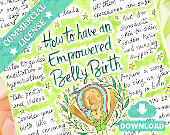 Empowered Caesarean Birth Holistic PDF | Gentle C-Section Belly Birth Education | Doula Tools | Hypnobirthing | Birthworker | Antenatal