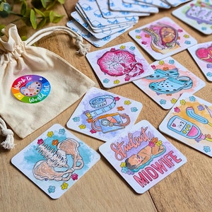 Sage-femme étudiante Jeu de cartes Memory Match | Maternité | Cadeau de remplissage de bas de sage-femme étudiante