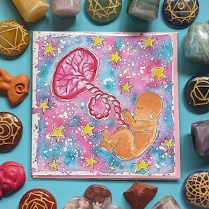 Scheda gravidanza placenta utero bambino / Sacchetti omaggio per ipnosi parto / Opuscoli educativi per la nascita / Scheda gravidanza / Regali per corsi prenatali