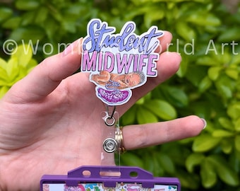 Student Midwife Badge Reel | Student Midwife ID Card Holder by Womb to World Art