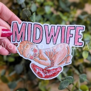 Midwife Sticker Vinyl 10cm | Midwife Laptop Sticker, Bottle or Folder Stickers | Graduation Gift