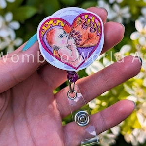 Badge d'allaitement en bobine 38 mm | Carte d'identité pour l'allaitement | Porte-badge IBCLC | Équipe d'alimentation du nourrisson | sage-femme étudiante | Pair aidant