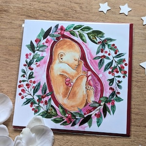 Tarjeta de Navidad para el Embarazo / Primera Navidad de tu Embarazo / Tarjeta de Embarazo / Regalos para Clases Prenatales / Tarjetas para Clientes de Doula