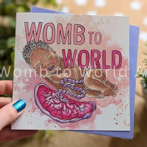 Biglietto di auguri per un neonato / Dall'utero al mondo / Biglietti di doula / Biglietto di auguri per una nuova mamma / Mamma, ce l'hai fatta / Mamma che ha partorito in casa