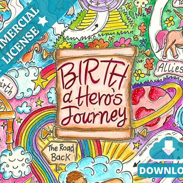 Birth: Hero's Journey Map PDF Download | Pregnancy Rites of Passage | Doula | Sacred Midwife | Birthing from Within | Radical Birthkeeper