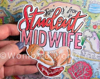 Student Midwife Sticker: Weatherproof Vinyl Laptop Decal (10cm)