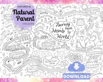 Stages of Birth Colouring Poster: Antenatal Education (Digital Download)