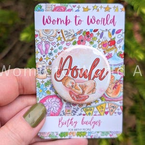 Doula Badge: Metal Button Pin - Birthkeeper Gift