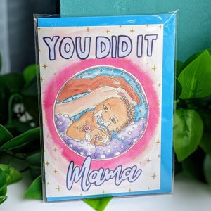Carte de retour à la maison pour bébé de l'USIN | Fête des Mères | Nouvelle carte bébé | Nouvelle carte mère | Maman, tu l'as fait | Carte de départ pour bébé à l'USIN