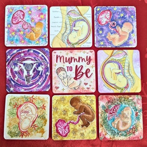 Geburt Kunst-Kühlschrankmagnet | Hebamme Geschenke | Schwangere Strumpffüller Neue Mutter | Muttertag | Doula | Schülerin Hebamme | Schwangerschaft Kunst