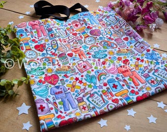 Nursing Tote Bag: Student Nurse Gift with Watercolour Art