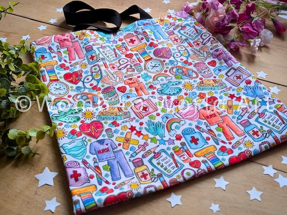 Nursing Tote Bag: Student Nurse Gift with Watercolour Art