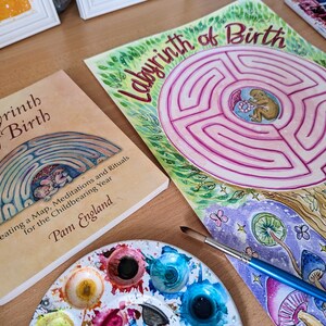 Labyrinth of Birth A3 Watercolour Painting | Childbirth | Doula | Labor ...