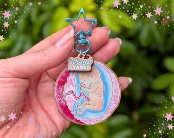 Pregnancy Keychain: Baby in the Womb Keyring, Gift for Doula and Midwife