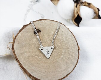 Sterling silver pine tree necklace, Thoughtful gift for her, Evergreen necklace, Gift for mom from daughter, Silver nature necklace