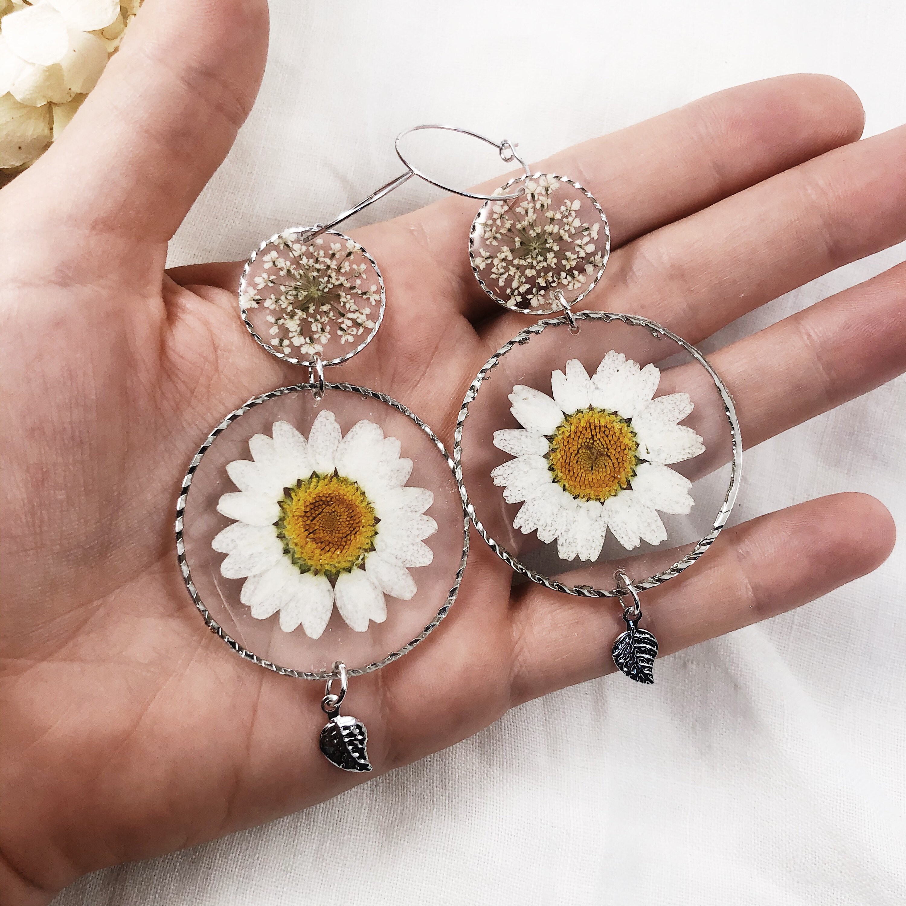 flower statement earrings