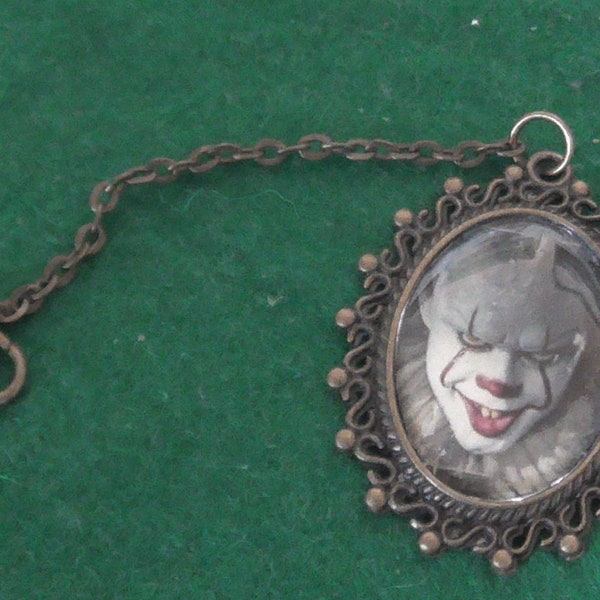 médaillon charm pendentif clown çà fantastique cinema halloween bijou original