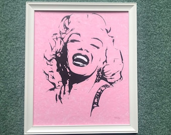 Marilyn Monroe Painting. Not a Print! 11"X13"Free Postage to any part of the World Except Antarctica!