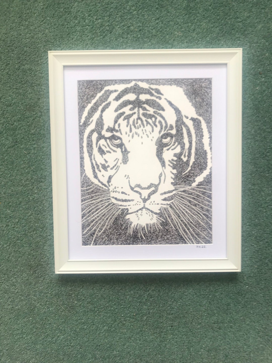 Tiger Pen Ink Tiger in Pen and Ink Hand Done Not A Print 13x11 - Etsy
