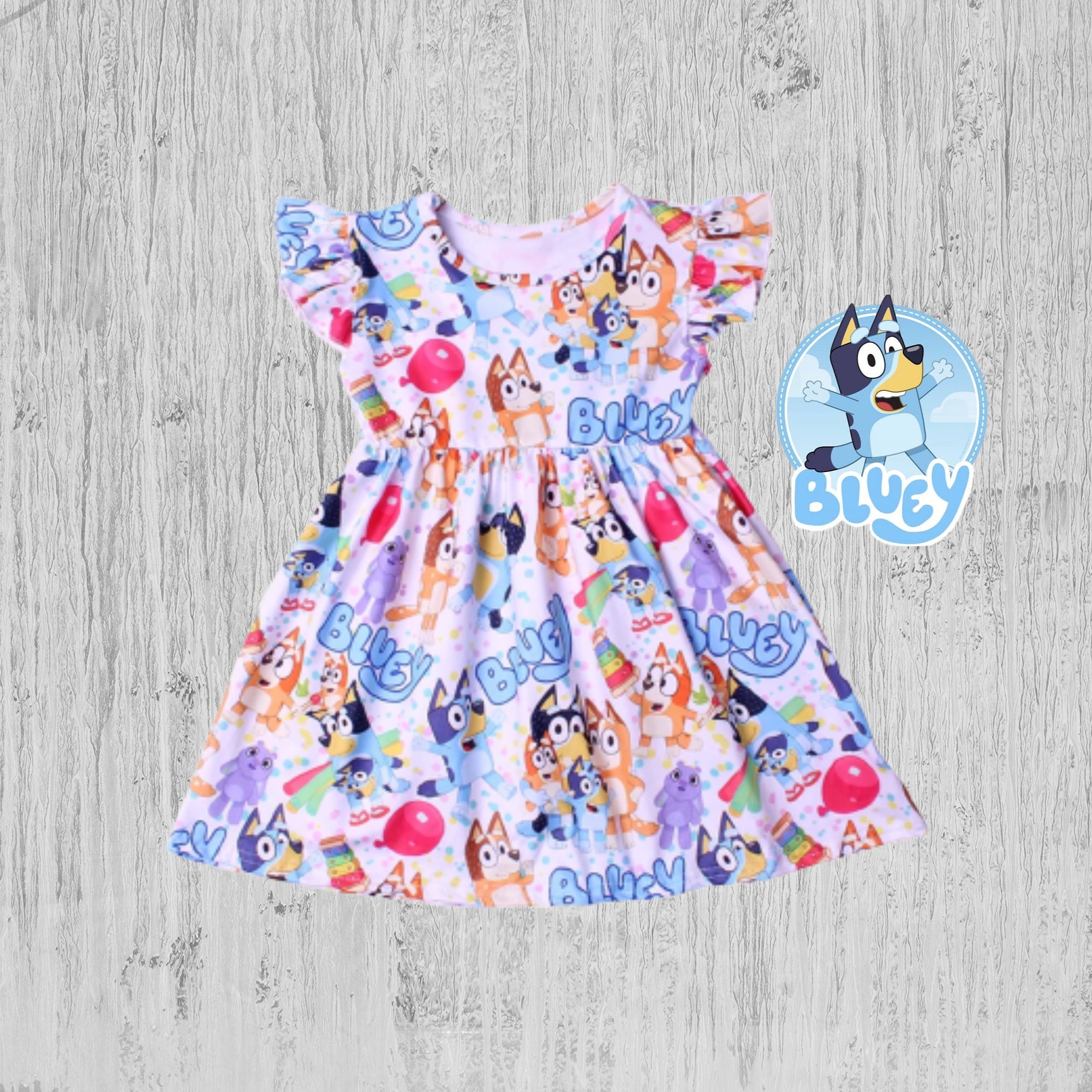 BLUEY Girl Short Sleeves Dress BLUEY Girl's Birthday Etsy