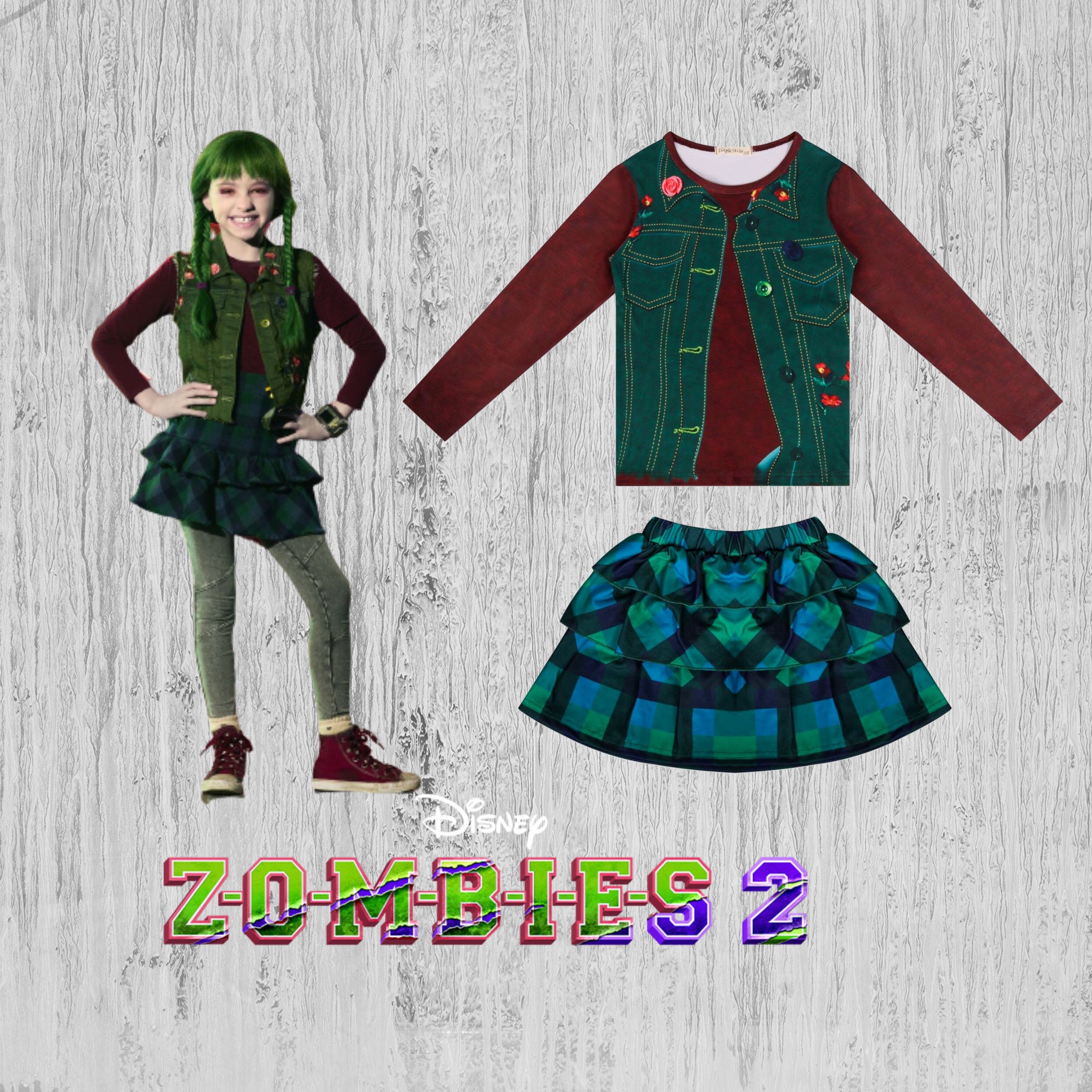 ZOMBIES 2 ZOEY Birthday Party TShirt Skirt Outfit Zombies 2 Etsy