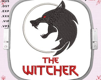 The Witcher Embroidery Design: Wolf Medallion (Digital Download)