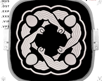 Strong Arm Mandala Embroidery Design – Power Circle Patch (Digital Download)