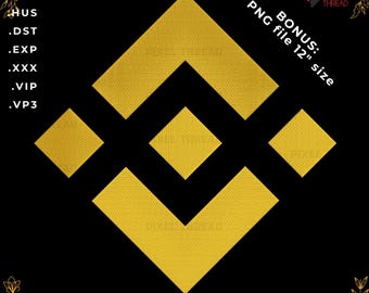 BNB Coin Embroidery Design, Binance Logo Machine Embroidery File (Digital Download)
