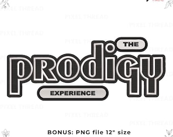 The Prodigy Embroidery Design: Rock Band Logo (Digital Download) pes dst vp3 10 Sizes