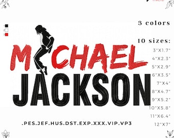 Thrilling Michael Jackson Embroidery Design for gift