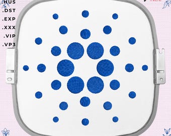 Circle Dot Embroidery Design Geometric Pattern Machine Embroidery, Cryptocurrency Lover Gift (Digital Download)