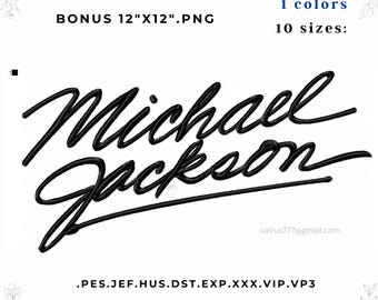 Signature Style Embroidery Design – Music Inspired Script Name Embroidery File + 12x12 PNG – 10 Sizes