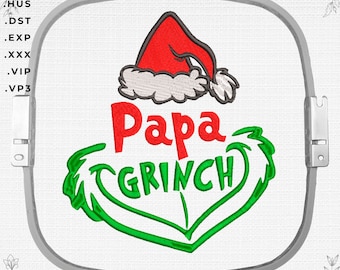 Papa Grinch Machine Embroidery Design (Digital Download)