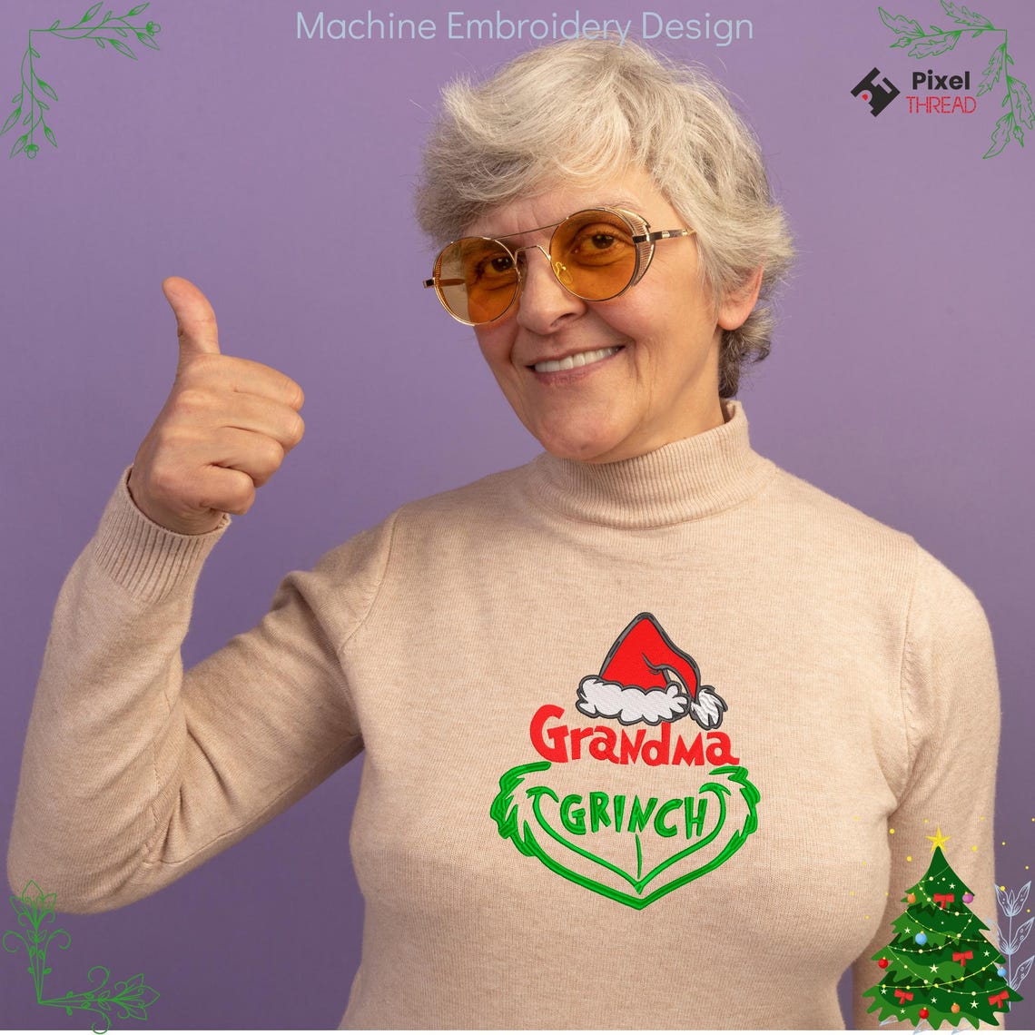 Grandma Grinch Machine Embroidery Design: Holiday Humor (digital ...