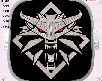 Witcher Wolf Machine Embroidery Design (Digital Download)