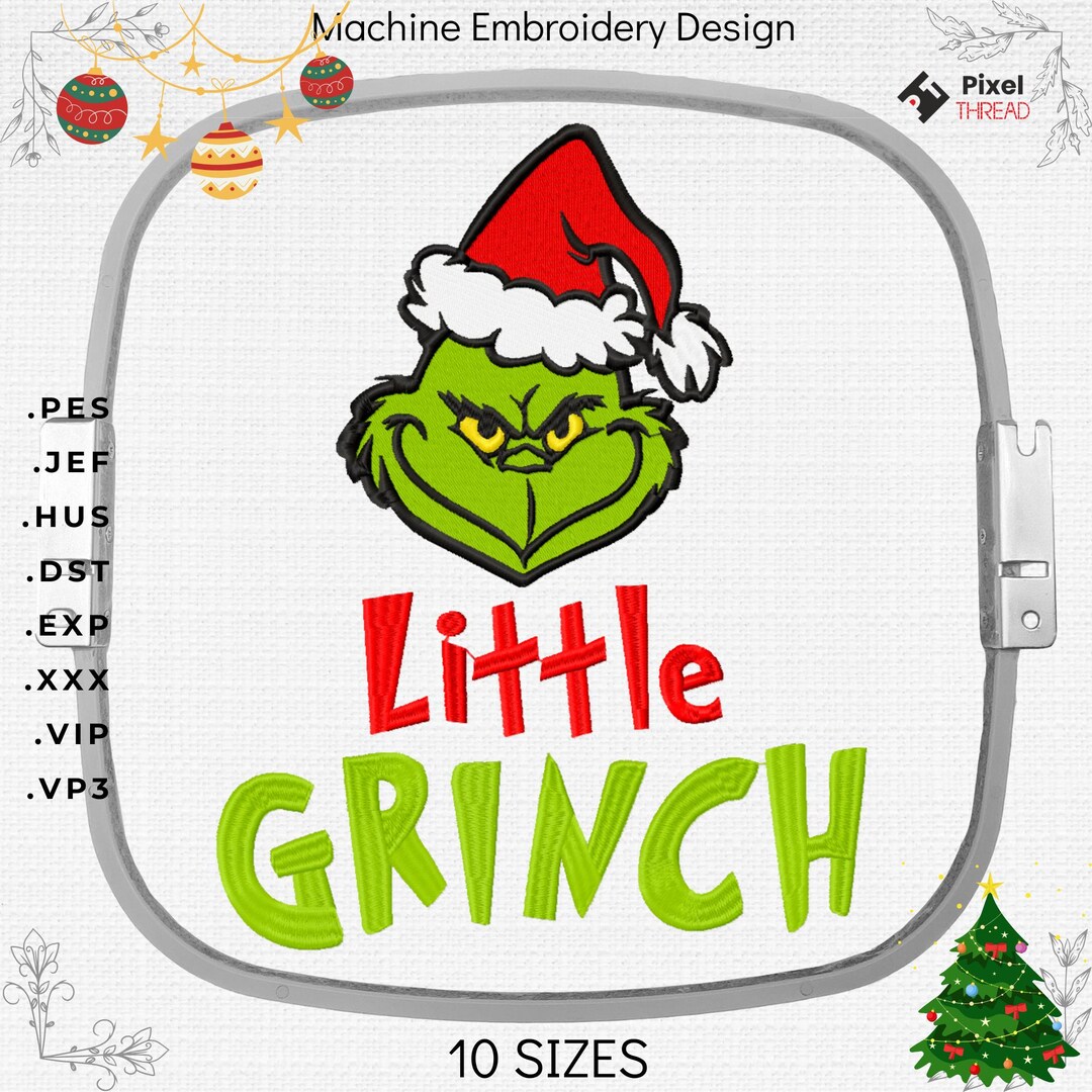 Little Grinch Machine Embroidery Design (digital Download) - Etsy