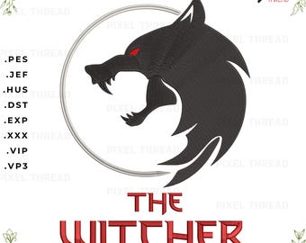 Desenho de Bordado à Máquina da Cabeça de Lobo de The Witcher (9 Tamanhos)