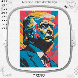 Trump color Embroidery Design for the Political Enthusiast.
