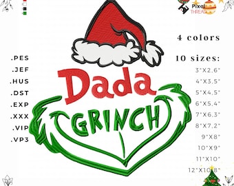 Dada Grinch Machine Embroidery Design (Digital Download)