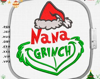 Nana Grinch Machine Embroidery Design (Instant Download)
