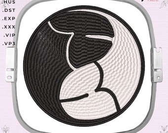 Yin-Yang for adults. Machine Embroidery Design