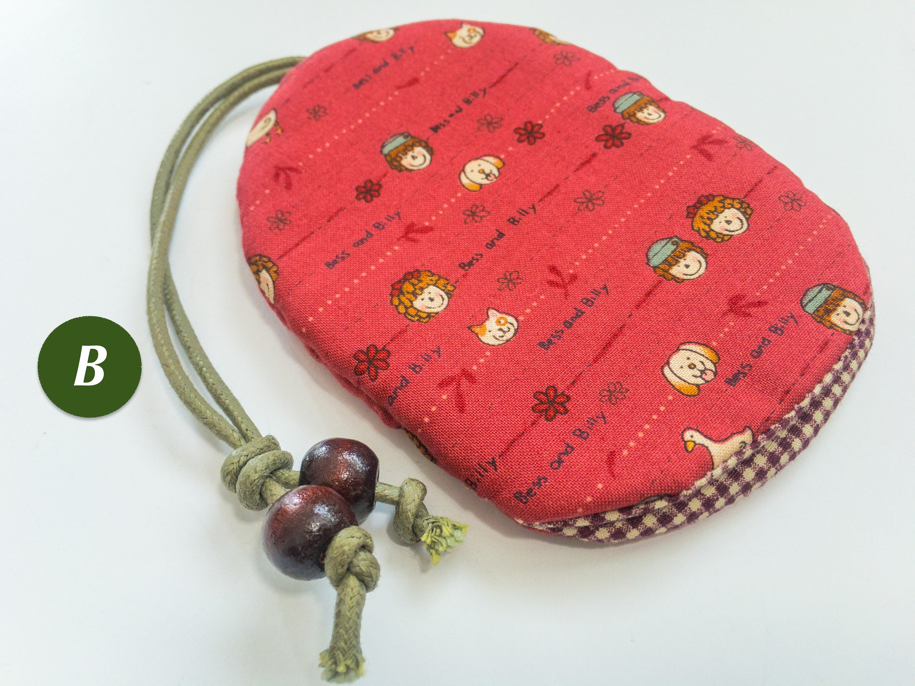 Bess and Billy Japanese Cotton Linen Key Pouch With Pull Strap Etsy